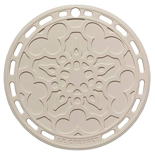 Le Creuset French Trivet, Silicone, Heat Resistant to 250&amp;deg;c, 20 Cm, Meringue, 42401207160000