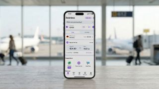 roamless esim on a phone in an airport