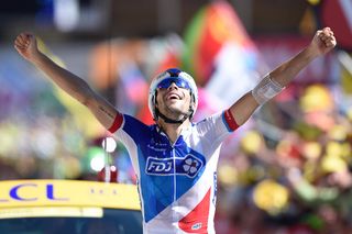 Thibaur Pinot wins stage 20 of the 2015 Tour de France.
