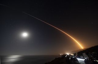A SpaceX Falcon 9 rocket lifts off from Vandenberg Space Force Base in California, on Sept. 13, 2021.