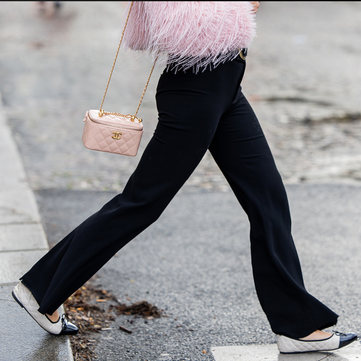 Chanel cap toe ballet flats