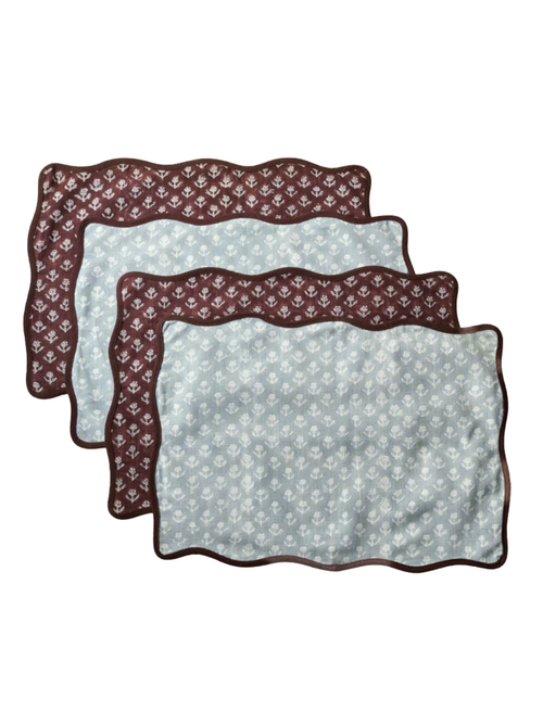 Cosmos Block Printed Reversible Placemat Set of 4