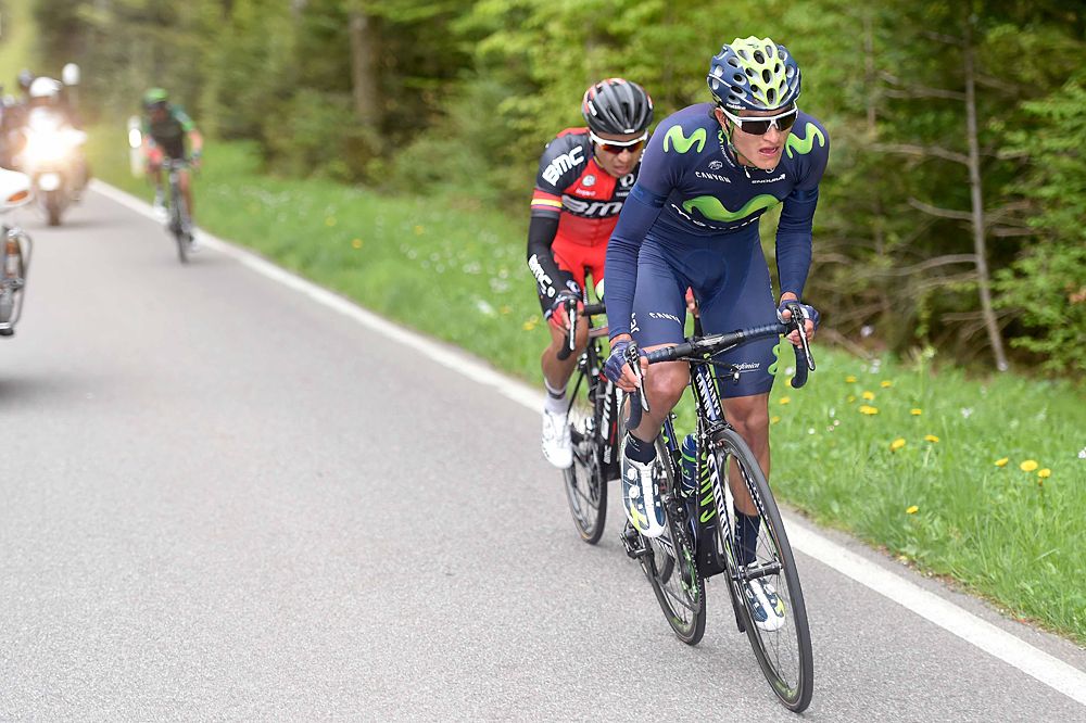 Winner Anacona (Movistar) leads the breakaway