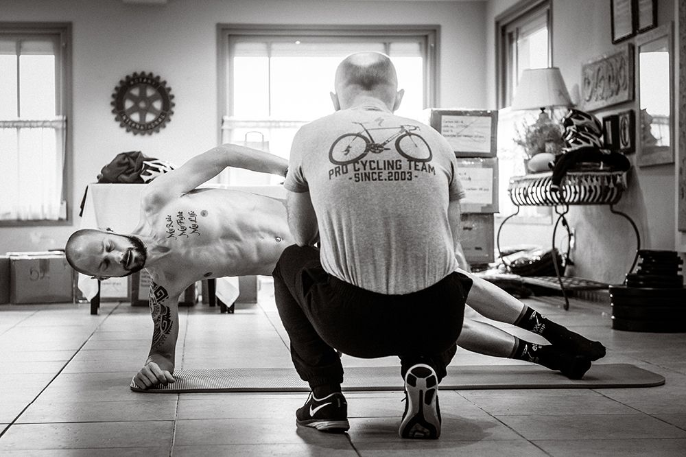 Tom Boonen working on his core