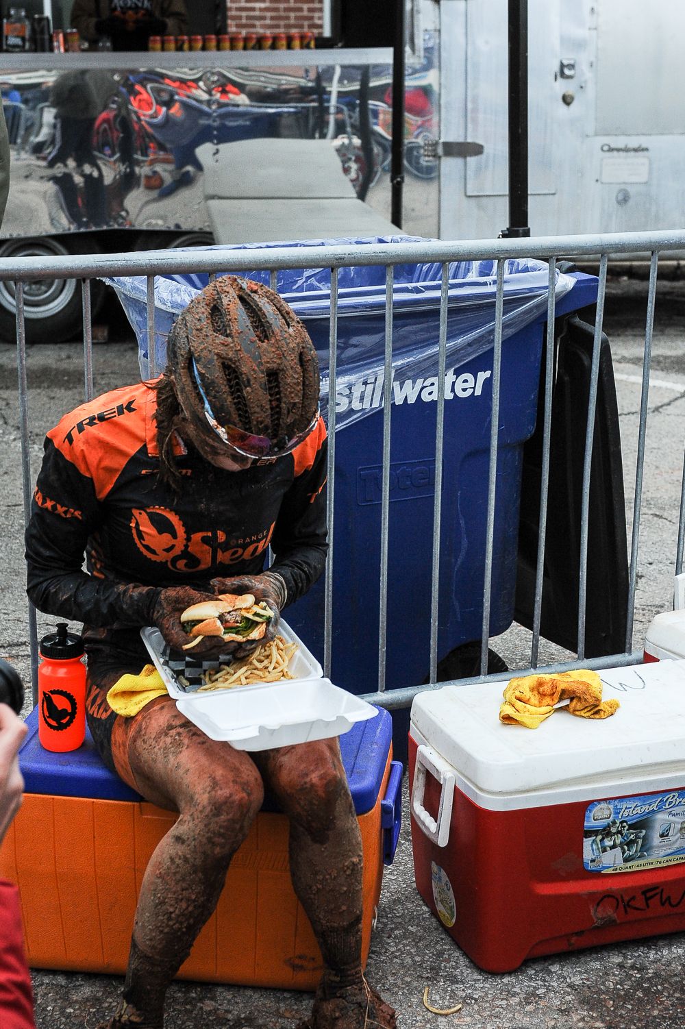 Refueling after a big day of racing