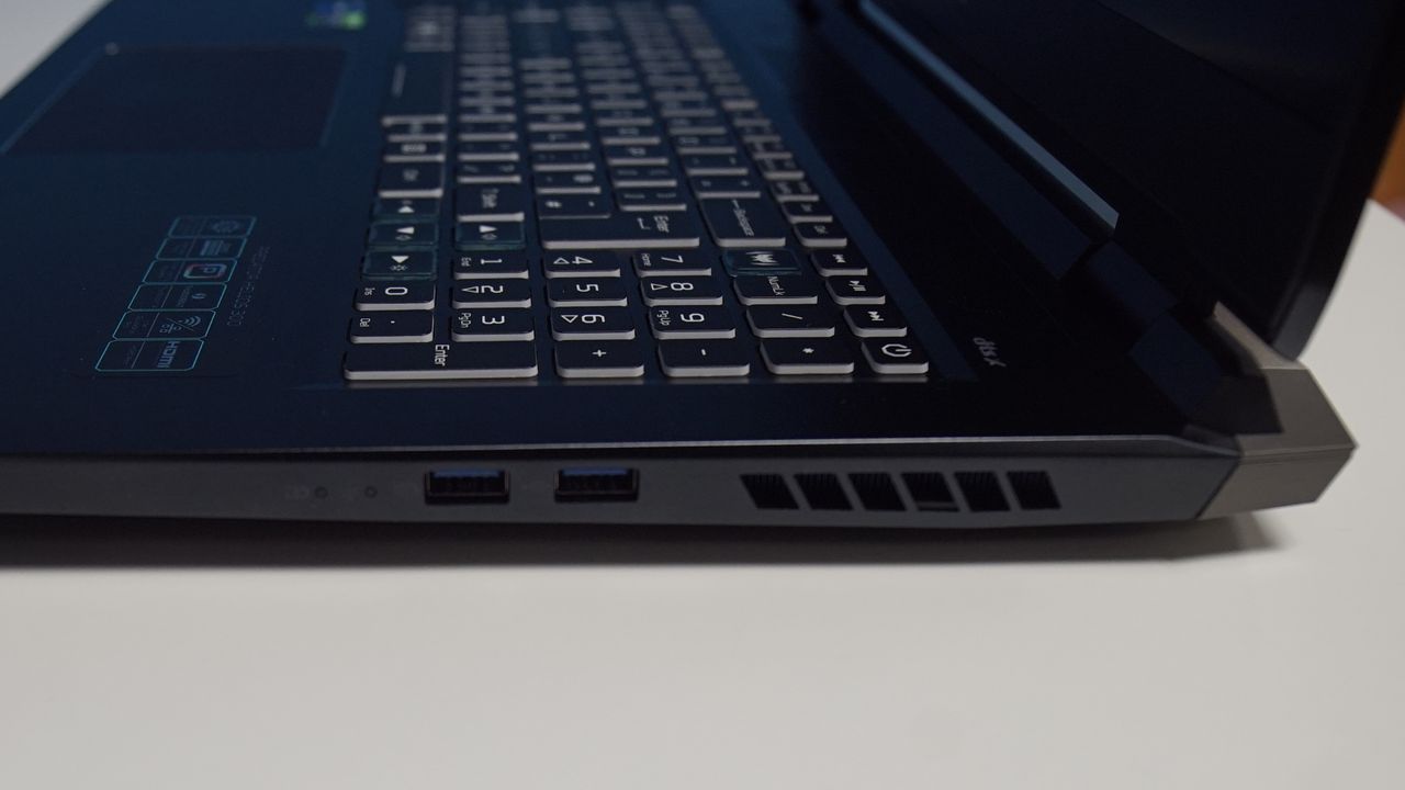 Acer Predator Helios gaming laptop side ports view.