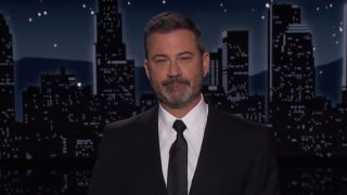 Jimmy Kimmel giving monologue on school shooting on Jimmy Kimmel Live