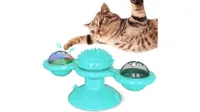 Automated cat toys: A happy cat having fun with the Yami Windmill Cat Toy