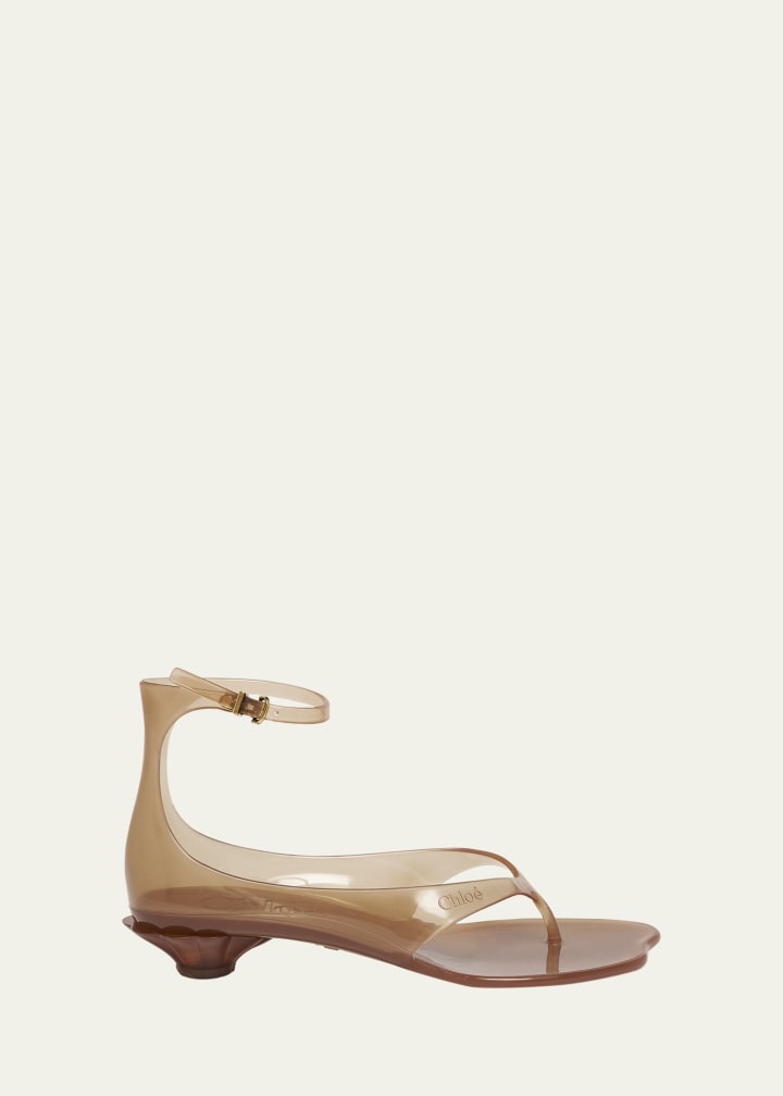 Jelly Thong Ankle-Strap Sandals