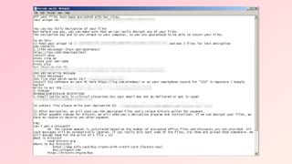 A ransom note left on a PC infected with the Mimic ransomware