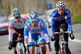 Jurgen Roelandts (Omega Pharma-Lotto), Yann Huguet (Skil-Shimano) and Nikolas Maes (Quick Step)