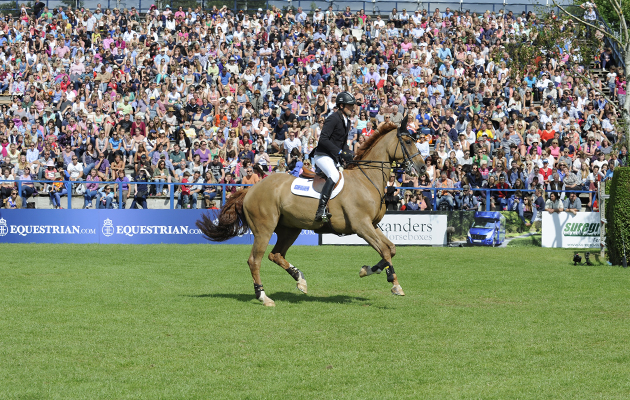 Trevor Breen IRL riding Loughnatousa W B during The Equestrian.com Derby at The Equestrian.com Hickstead Derby Meeting in Sussex, UK 26-29th June 2014