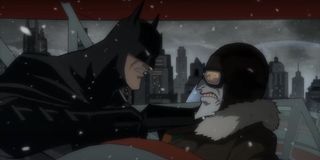 Batman with Joker aboard plane in Long Halloween Part One