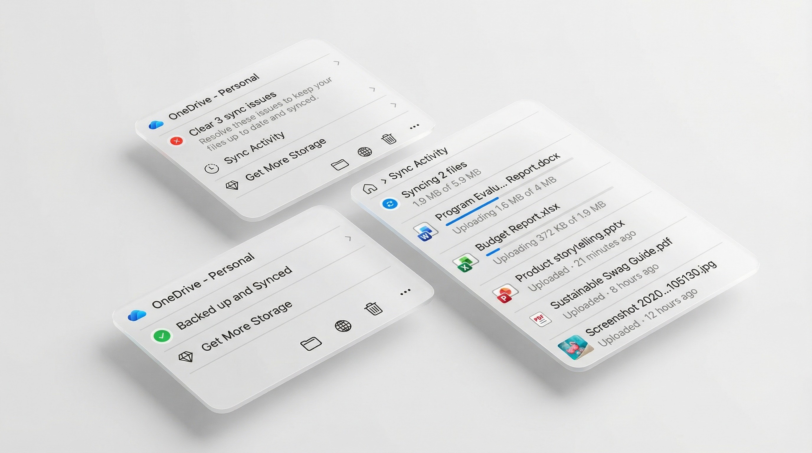 Improved Microsoft OneDrive interface on macOS