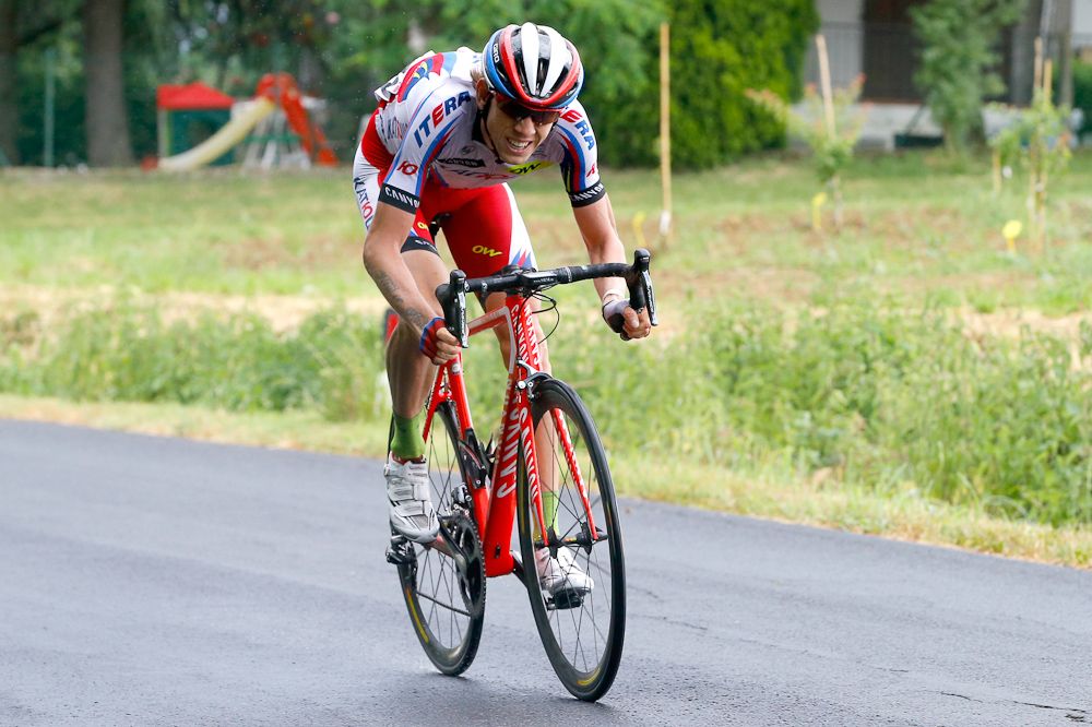 Ilnur Zakarin (Katusha) on his way to the stage win in Imola.