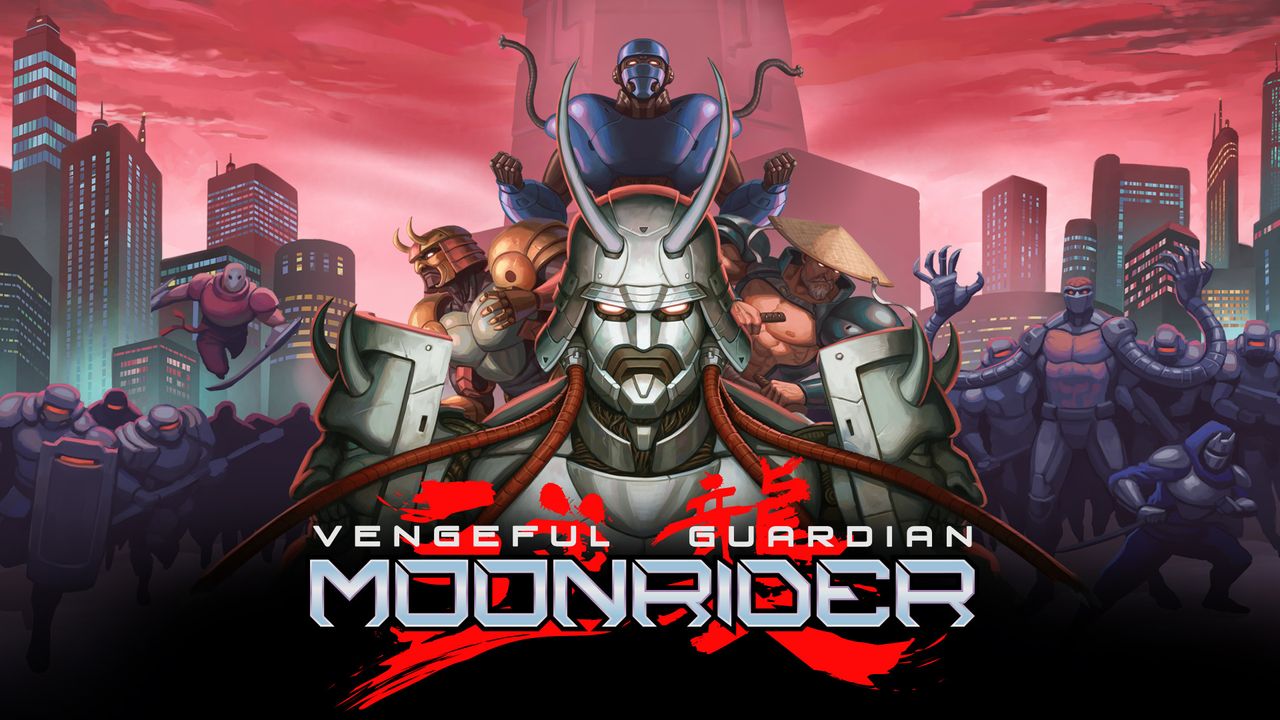 An image of 16-bit style action platformer Vengeful Guardian: Moonrider