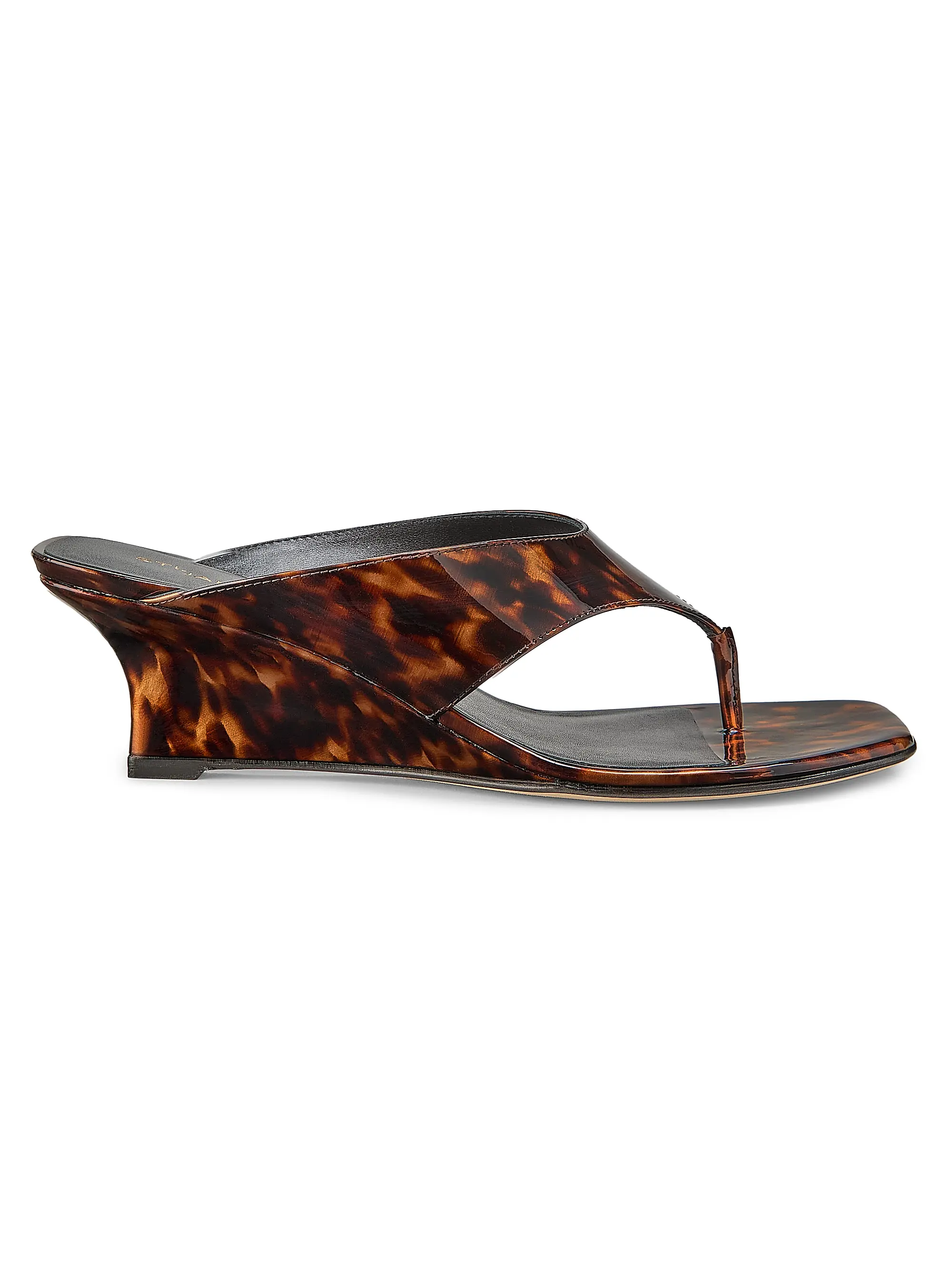 50mm Vinnie Printed Patent Leather Wedge Sandals