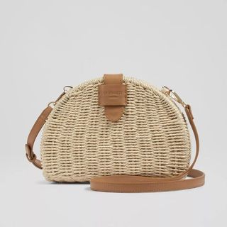 Lorena Cream Wicker Shoulder Bag