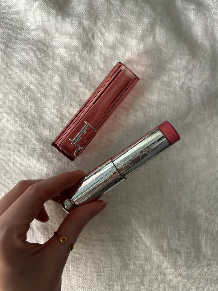 Deputy beauty editor Grace Lindsay testing the Dior Backstage Rosy Glow Stick