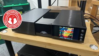 Naim NSS 333 streamer on wooden rack