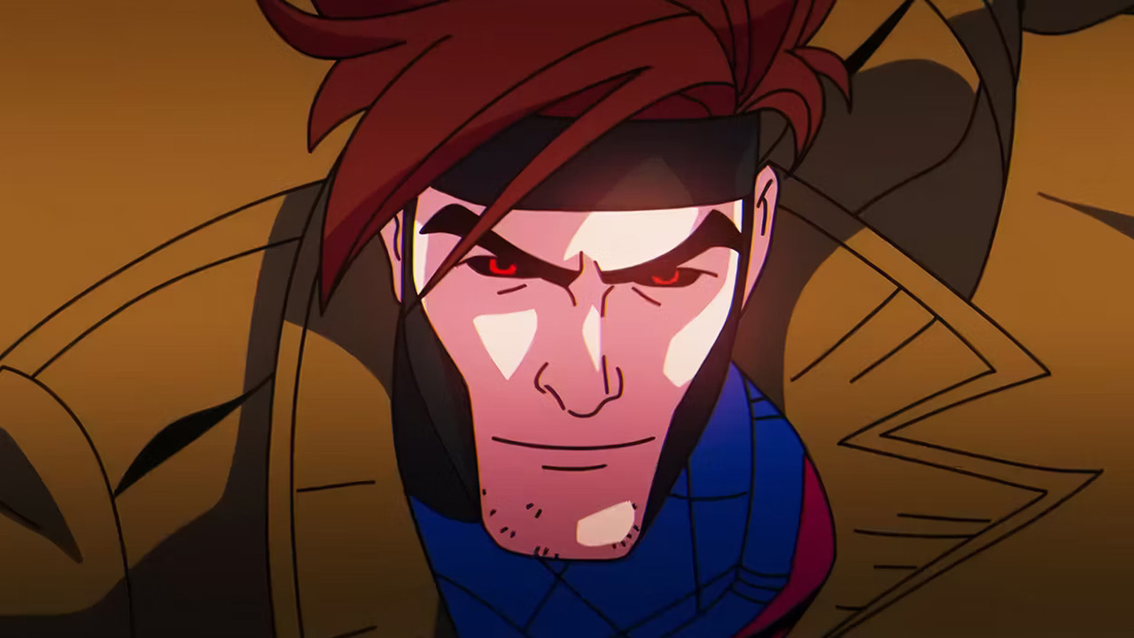 A close up of Gambit smiling in X-Men 97 season 1