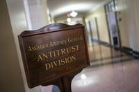 An "Assistant Attorney General Antitrust Division" at the Department of Justice in Washington, DC, US, on Monday, March 27, 2023. Photographer: Al Drago/Bloomberg