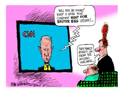 Editorial cartoon CNN Easter egg hunt