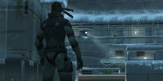 Solid Snake entering Shadow Moses in Metal Gear Solid: Twin Snakes