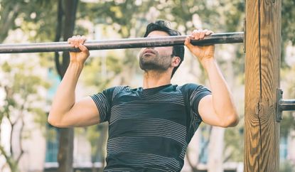 Person doing pull-ups 