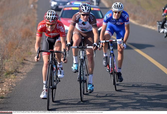 The breakaway during stage 1 at the Tour of Beijing