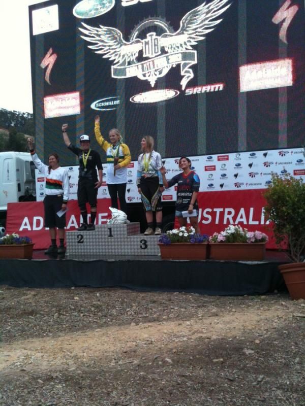 The elite women's podium.