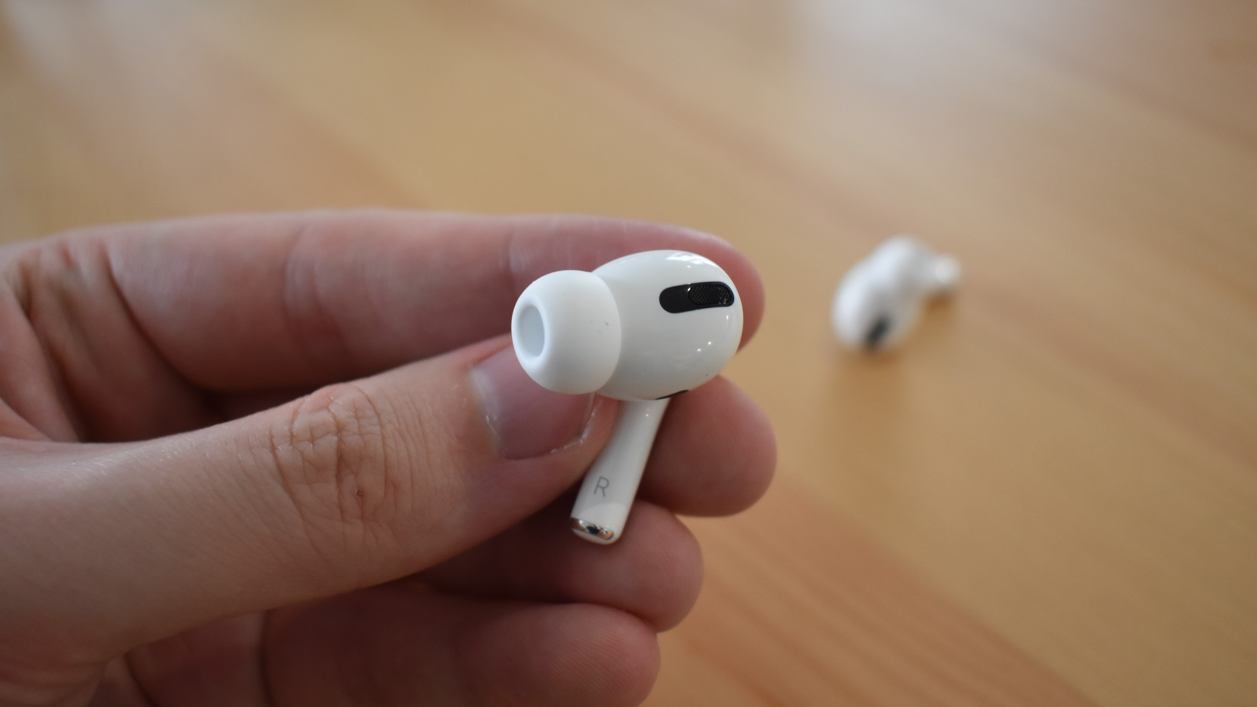 The Force Sensor being pressed on the AirPods Pro