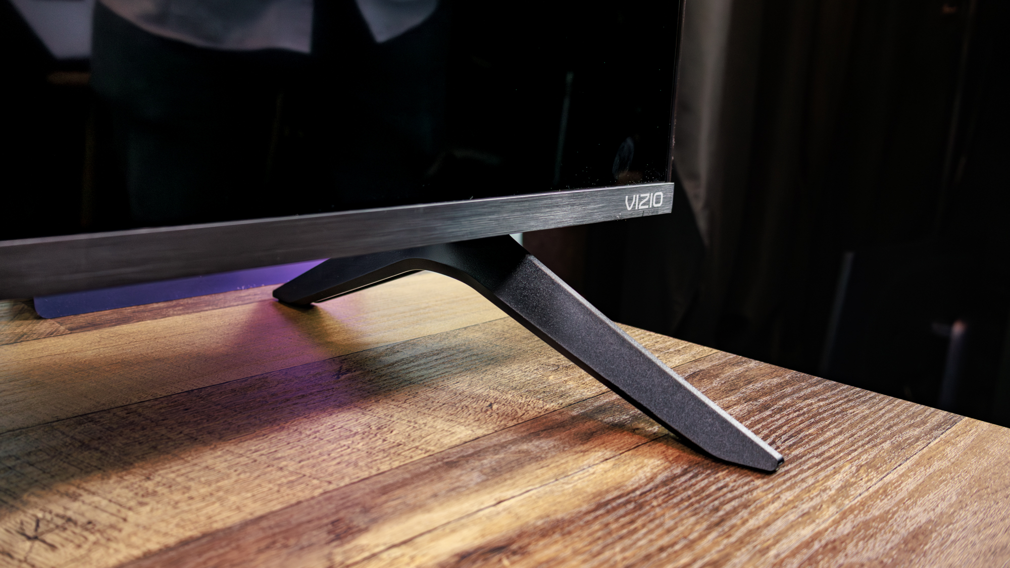 The foot of a Vizio Mini LED Quantum 4K Smart TV