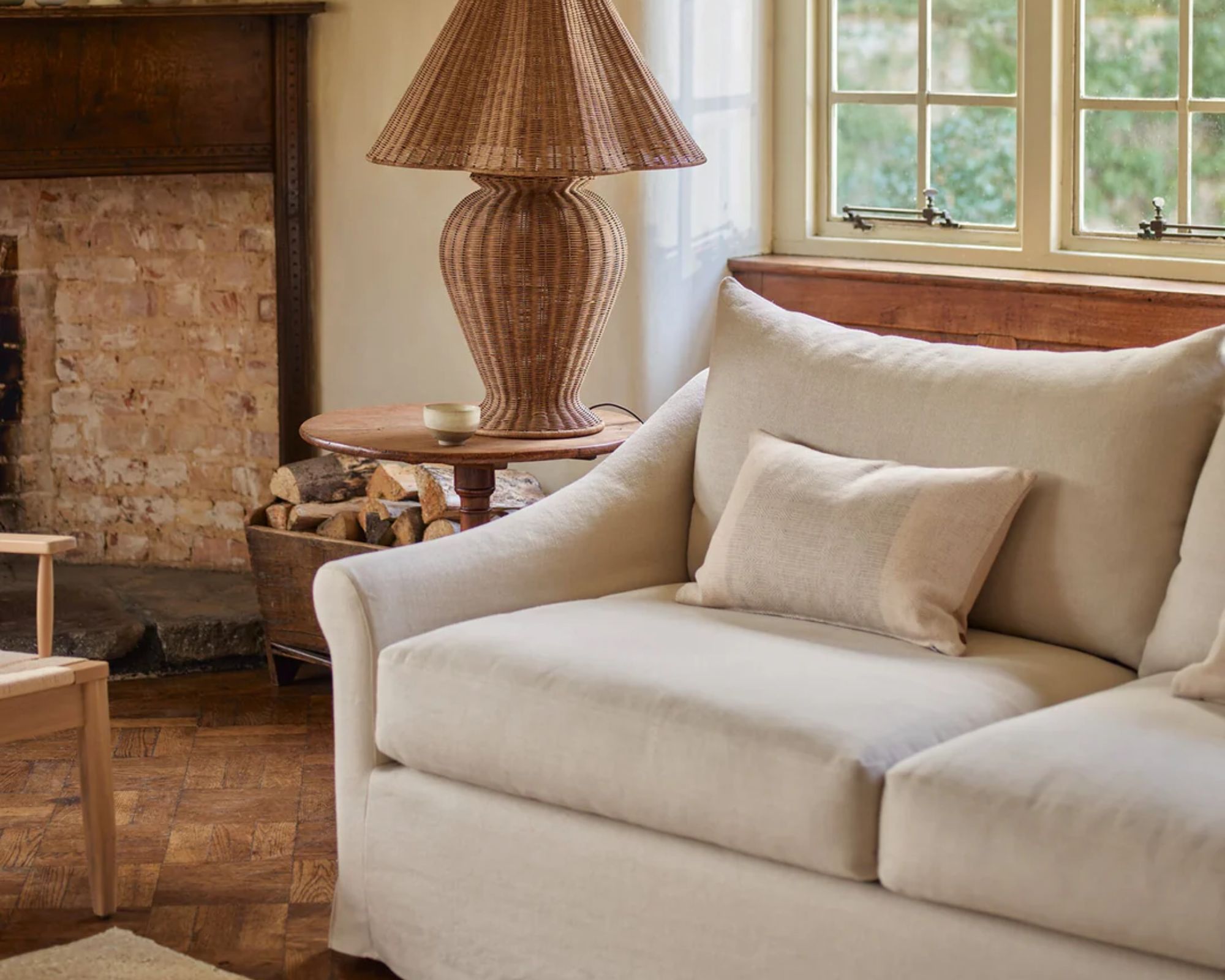 Casual neutral sofa in a neutral scheme sitting room