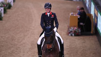 Lara Butler riding Kristjan at the London International Horse Show in 2021.