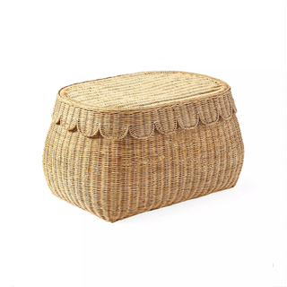 Scallop Rattan Basket