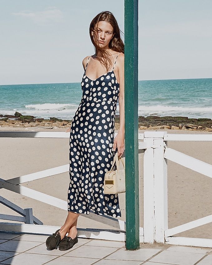 Natasha Slip Dress in Polka-Dot Print