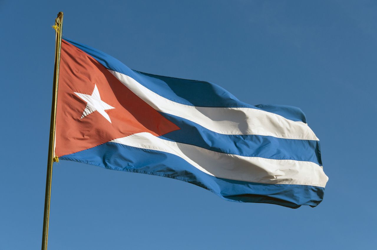 Cuban flag waving