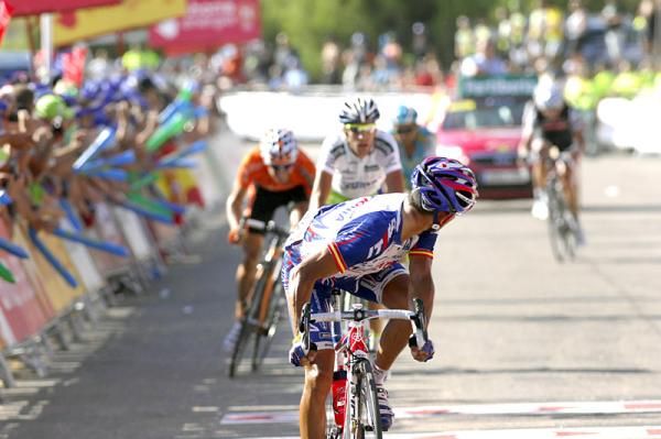 Joaquin Rodriguez (Katusha) looks back to see if he's distanced his GC rivals in the sprint for fifth.