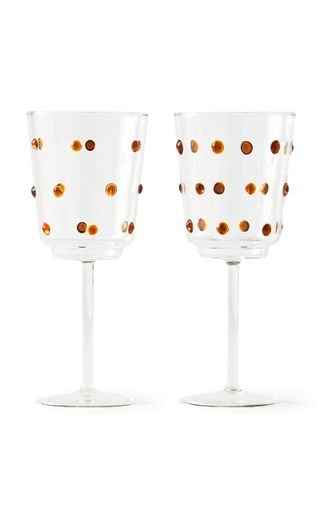 Set-Of-Two Nob Wine Glasses