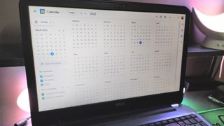 Google Calendar on the web on a laptop.