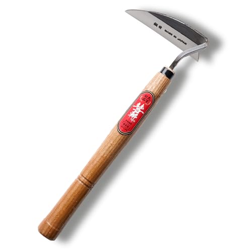 Suizan Nejiri Kama Weeding Sickle 13&quot; - Professional Japanese Hand Weed Puller Garden Hoe Gardening Tools