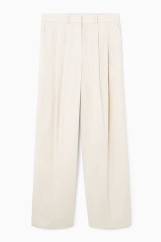 Relaxed Cotton Wide-Leg Trousers