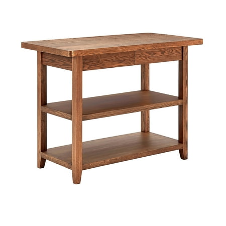 Better Homes &amp;amp; Gardens Reading Wood Kitchen Island With 2 Shelves and Drawers, Walnut Color