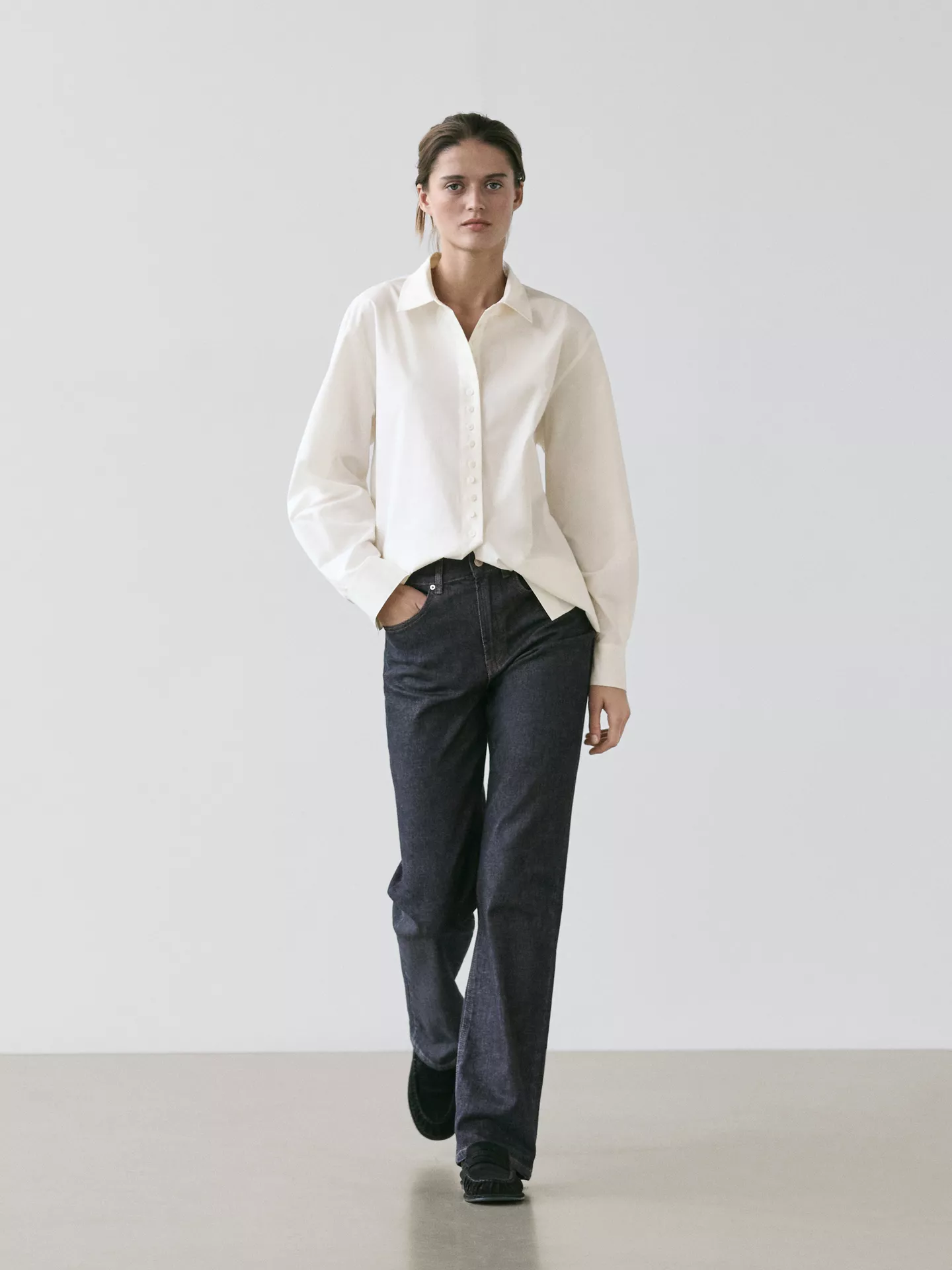 Massimo Dutti, High-Waist Straight-Leg Comfort Jeans