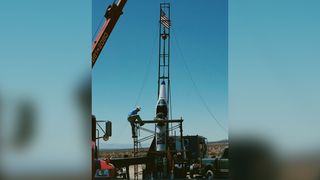 A view of "Mad Mike" Hughes' rocket, taken on Aug. 12, 2019.