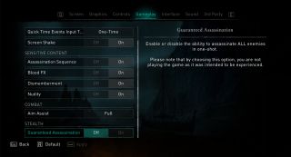 An accessibility options menu