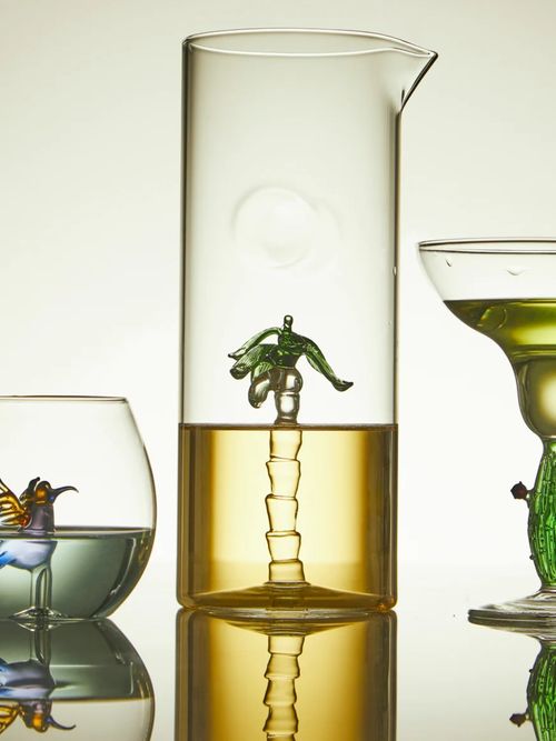 Palm Tree Hand-Blown Murano Glass Pitcher