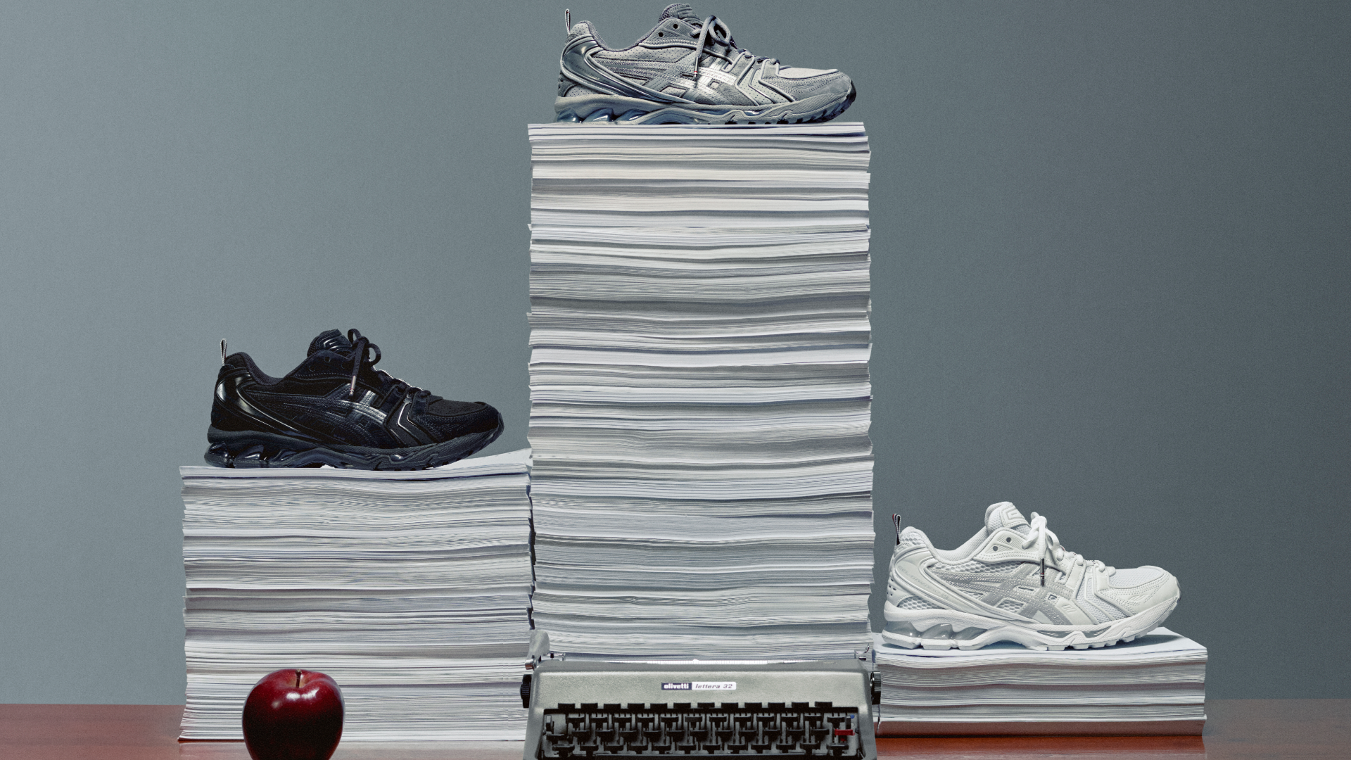 Sneakers from Thom Browne's collaboration with Asics