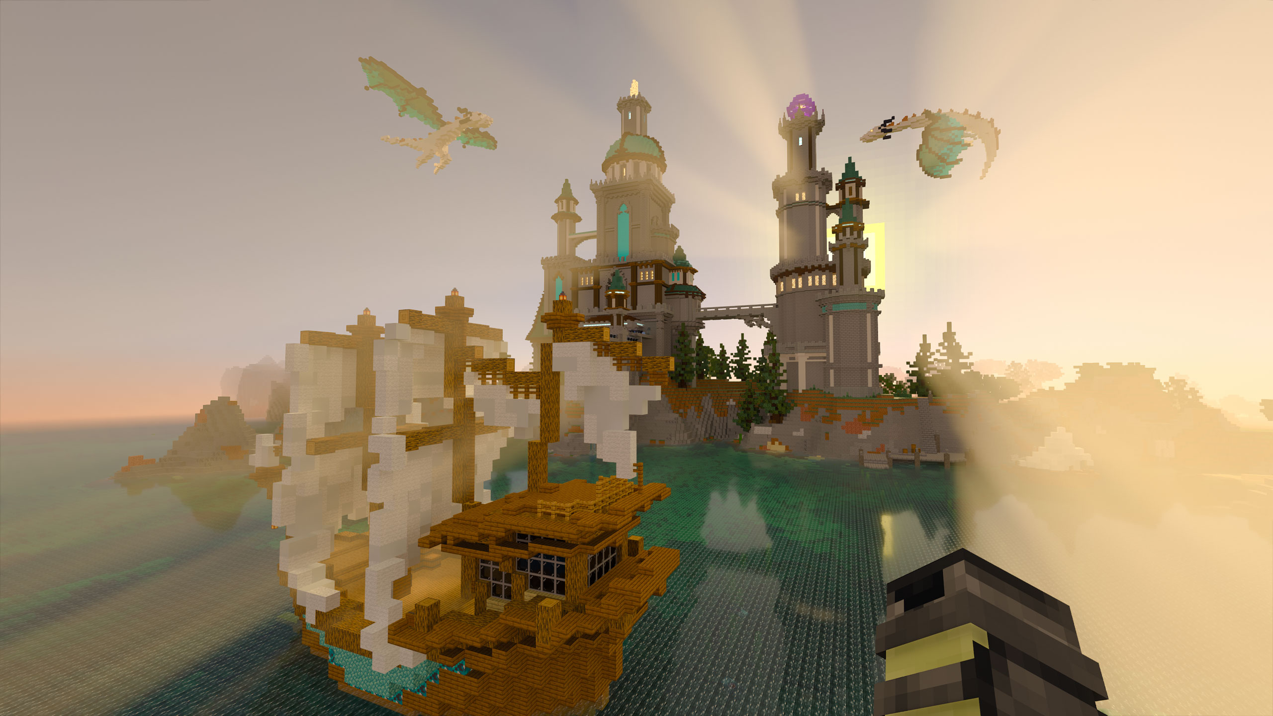 God rays, real-time shadows, reflective water and more; Minecraft has never looked so good.